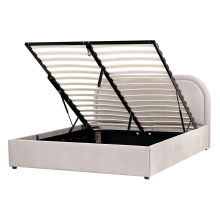 Ottoman Bed QUILLIEN Chenille Taupe 140 x 200 cm (EU Double)