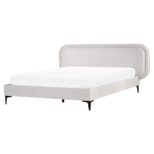 Bed Velvet SUZETTE 160 x 200 cm (EU King Size) Light Grey