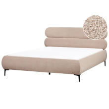 Bed Boucle LESSAY 180 x 200 cm (EU Super King) Taupe