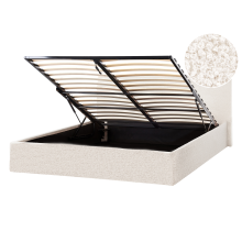 Ottoman Bed ORBEY Boucle Off-White 140 x 200 cm (EU Double)