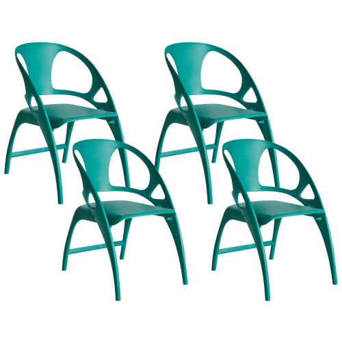 Beliani Set of 4 Garden Chairs NEMI Folding Teal
