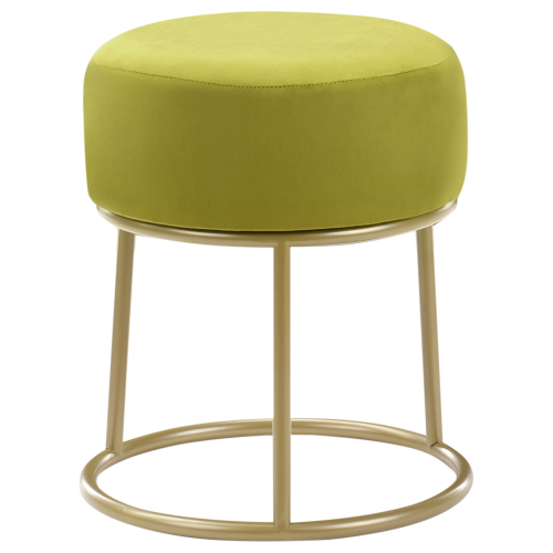 Beliani Footstool DELCO Velvet Lime Green