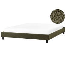Bed without Headboard Boucle ROANNE 180 x 200 cm (EU Super King) Dark Green