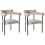 Beliani Set of 2 Dining Chairs LYNEY Fabric Beige 1