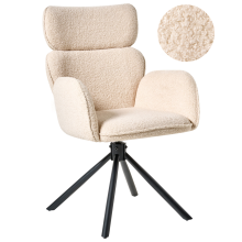 Dining Chair Swivel ALENE Boucle Light Beige
