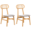 Beliani Set of 2 Dining Chairs FALLON Wood Light Brown/ Light Grey 1
