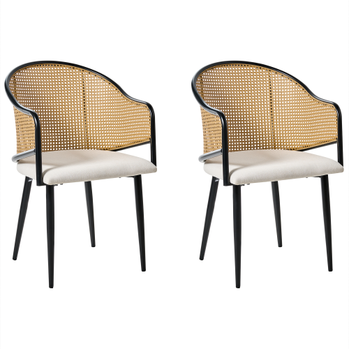 Beliani Set of 2 Dining Chairs WEIMAR Metal Black