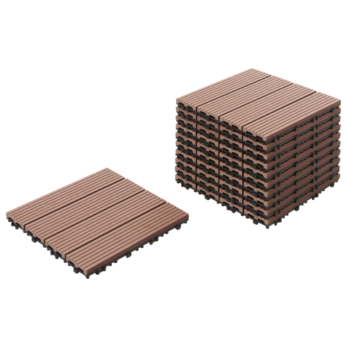 Beliani Outdoor Flooring ATELETA Wood-Plastic Composite (WPC) Brown