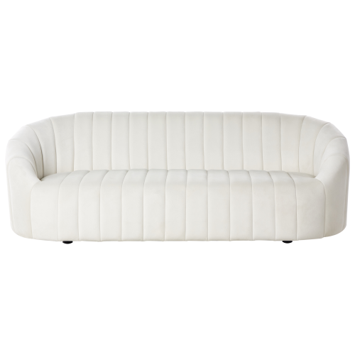 Beliani Sofa 3 Seater MALUNG Velvet Off-White