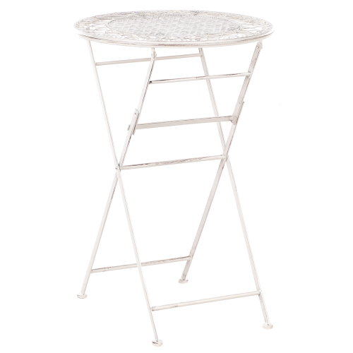 Beliani Garden Bar Table TRIESTE 60 cm 60 cm Metal Light Beige