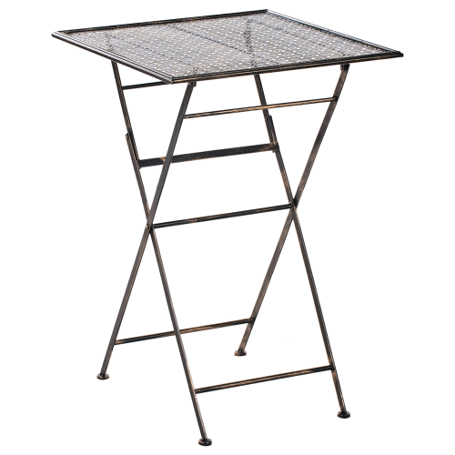 Beliani Garden Bar Table Folding BORMIO 60 cm 60 cm Metal Black