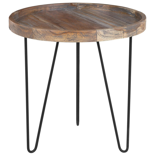 Beliani Side Table BONDISS Wood Dark Brown