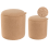 Beliani Set of 2 Storage Pouffes BEREA Boucle Light Brown 1