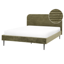 Bed Corduroy FLAYAT 160 x 200 cm (EU King Size) Green