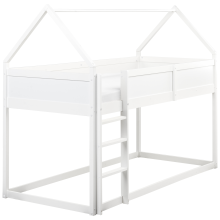 Mid Sleeper Bed House Pine Wood DIENNE 90 x 200 cm (EU Single) White