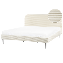 Bed Corduroy FLAYAT 180 x 200 cm (EU Super King) Off-White