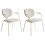 Beliani Set of 2 Dining Chairs CARILLE Chenille Light Beige 1