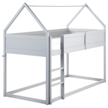 Mid Sleeper Bed House Pine Wood DIENNE 90 x 200 cm (EU Single) Grey