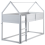 Beliani Mid Sleeper Bed House Pine Wood DIENNE 90 x 200 cm (EU Single) Grey 1