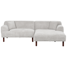 Corner Sofa 3 Seater HOLT Fabric Light Grey Left Hand