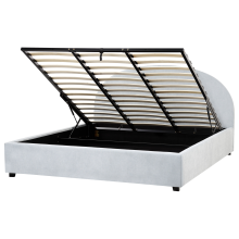Ottoman Bed VAUCLUSE Chenille Light Blue 180 x 200 cm (EU Super King)