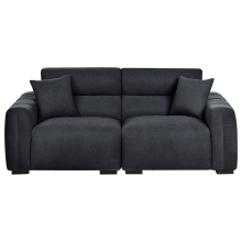 Sofa 3 Seater FAUSKAN Fabric Black