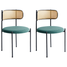 Set of 2 Dining Chairs ANDOVER Metal Green
