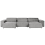 Beliani Modular Corner Sofa 4 Seater HELLNAR Right Hand Grey Fabric with Ottoman 1