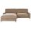 Beliani Corner Sofa 3 Seater MALOY Fabric Brown Right Hand 1