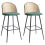 Beliani Set of 2 Bar Chairs CORNELL Metal Green 1