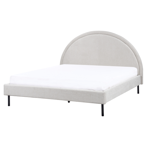 Beliani Bed Fabric MARGUT 160 x 200 cm (EU King Size) Light Grey