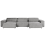 Beliani Modular Corner Sofa 4 Seater HELLNAR Left Hand Grey Fabric with Ottoman 1