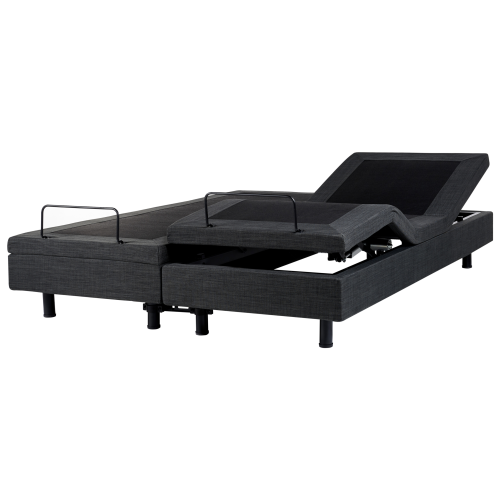 Beliani Adjustable Bed without Headboard Fabric DUKE 180 x 200 cm (EU Super King) Dark Grey