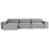 Beliani Modular Sofa 3 Seater HELLNAR Grey Fabric with Ottoman 1