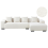 Beliani Corner Sofa 4 Seater LUNGO Boucle White Left Hand 1