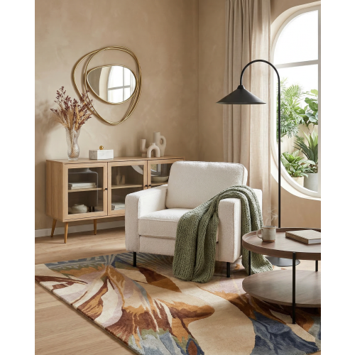 Beliani Armchair SAVALEN Boucle White 1