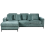 Beliani Corner Sofa OSLO Velvet Teal Right Hand 1