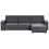 Beliani Corner Sofa Bed 3 Seater ROMEDAL II Fabric Graphite Grey Left Hand 1
