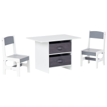 Kids Table with Chairs YALGOO White