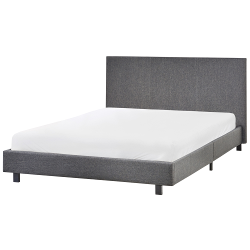 Beliani Bed Fabric ALBI 140 x 200 cm (EU Double) Grey