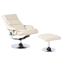 Massage Chair LEGEND with Footstool Faux Leather Light Beige