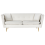 Beliani Sofa 3 Seater FREDERICA Velvet Off-White 1