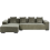 Beliani Corner Sofa LUNGO Corduroy Green Right Hand 4
