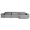 Beliani Modular Corner Sofa 4 Seater HELLNAR Fabric Grey Left Hand 1