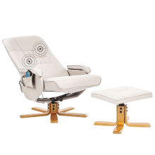 Massage Chair RELAXPRO with Footstool Faux Leather Light Beige