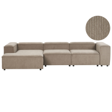 Modular Corner Sofa 4 Seater ARDAL Corduroy Light Brown Right Hand