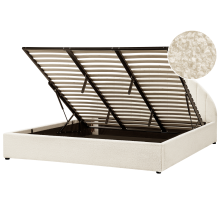 Ottoman Bed CHADENET Boucle Off-White 180 x 200 cm (EU Super King)