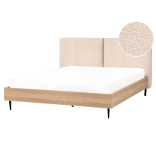 Bed Boucle LIMANTON 160 x 200 cm (EU King Size) Beige