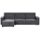 Beliani Corner Sofa Bed 3 Seater ROMEDAL II Fabric Graphite Grey Right Hand 1