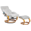 Beliani Massage Chair FORCE with Footstool Faux Leather Light Grey 1